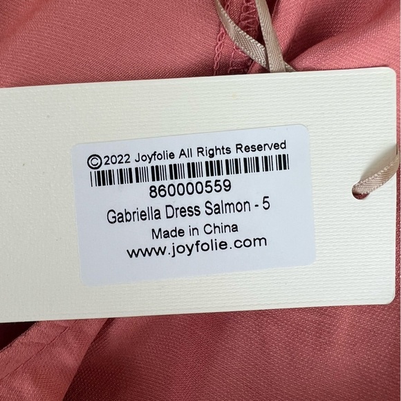 Joyfolie | Boho Peasant Prairie Cottagecore Cowgirl Gabriella Dress Salmon | 5 - Picture 13 of 16